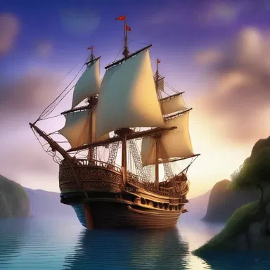 In the magical world, the enchanted ship undocked on its own and sailed through the air, guided by the wind sprites.