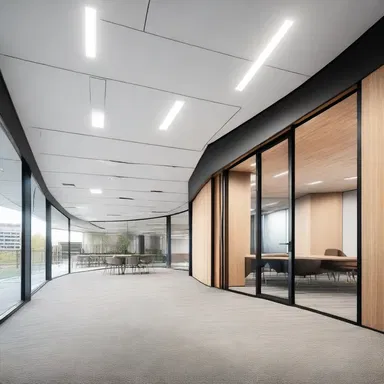 The new office building is designed to have the ability to undock and move the meeting rooms to different areas whenever needed.