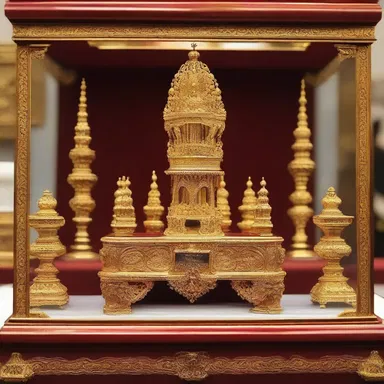 In the religious ceremony, the holy relic was slowly undocked from its ornate display case and presented to the worshipers.