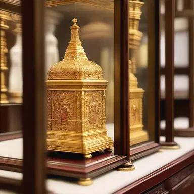 In the religious ceremony, the holy relic was slowly undocked from its ornate display case and presented to the worshipers.