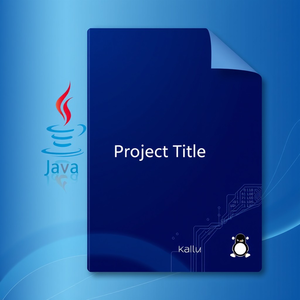 A professional and visually appealing cover design for a computer project file, featuring a sleek modern layout