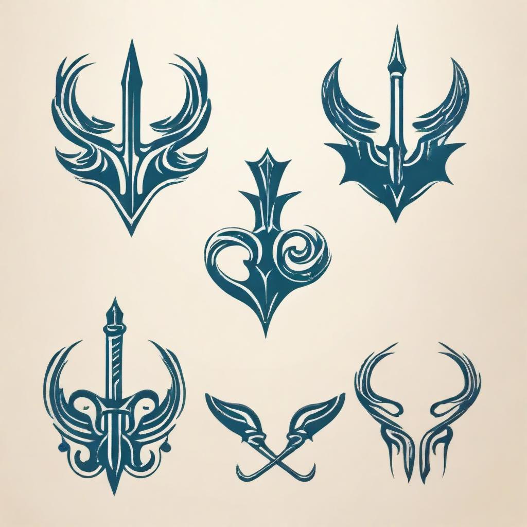 Create a logo incorporating elements of the Atlantic Ocean, mythical Sirens, and Poseidon's primary weapon, a trident.