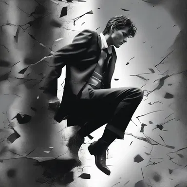 In the tragic novel, the protagonist falls from a great height and refractures his leg, symbolizing the recurring theme of his shattered dreams.