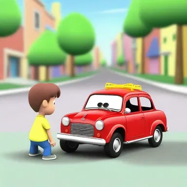 In the episode, the cartoon character accidentally refractures a toy car while playing.