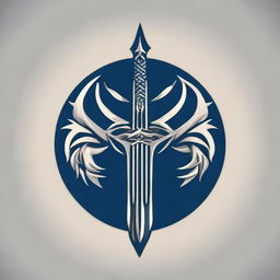 Design a detailed logo featuring Poseidon's weapon, a trident.