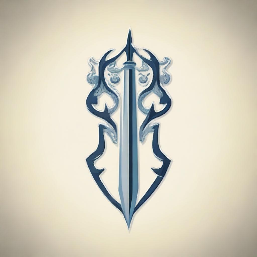 Design a detailed logo featuring Poseidon's weapon, a trident.