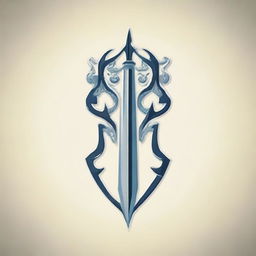 Design a detailed logo featuring Poseidon's weapon, a trident.