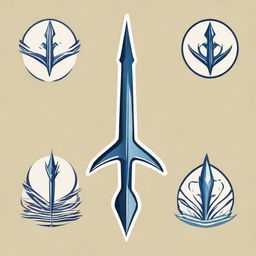 Design a detailed logo of a three-spiked spear, a trident, symbolizing Poseidon.