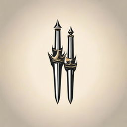 Design a detailed logo of a three-spiked spear, a trident, symbolizing Poseidon.