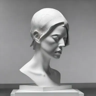 The artist created a striking sculpture depicting a woman holding her head, with a hematoma protruding from her temple, symbolizing the physical and emotional pain she endured.