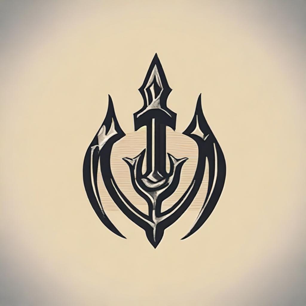 Create a detailed and intricate logo featuring a trident.