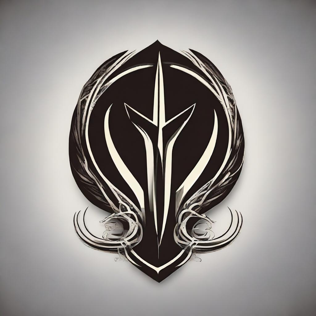 Create a detailed and intricate logo featuring a trident.