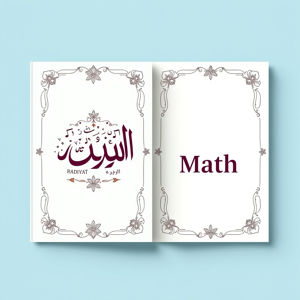 A meticulously designed A4 notebook cover for mathematics, ready for printing