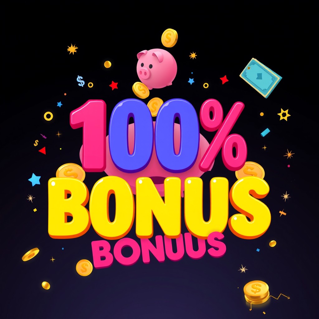 A visually appealing illustration representing a 100% deposit bonus in a financial or gaming context