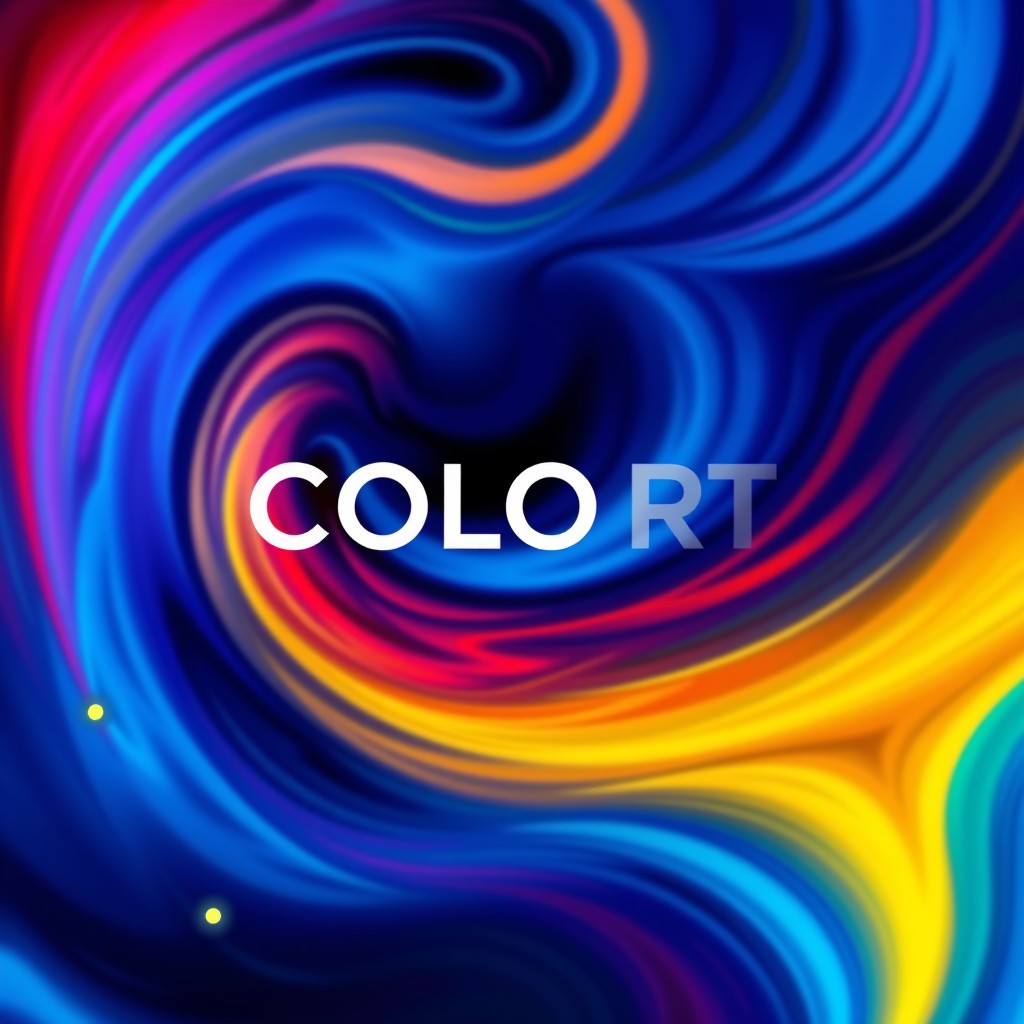 A visually striking cover page design featuring an abstract and artistic representation of vibrant colors swirling together, creating a dynamic and eye-catching composition