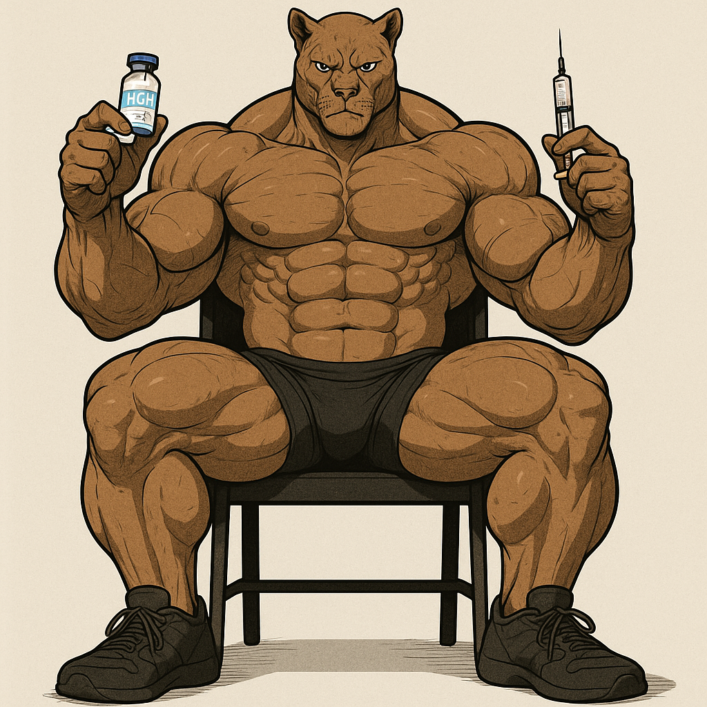 A Template of a Giant 6‘6 Titan Panthera male sitting on the chair on Steroids and Hgh + Testosterone