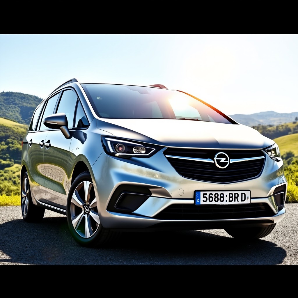 A sleek and modern Opel Zafira A, showcased against a scenic backdrop