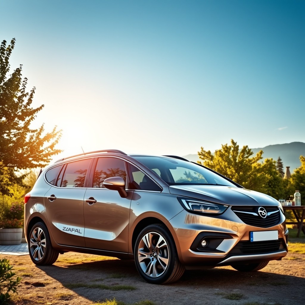 A sleek and sporty Opel Zafira A designed as a modern SUV, showcasing its elegant lines, spacious interior, and contemporary design elements