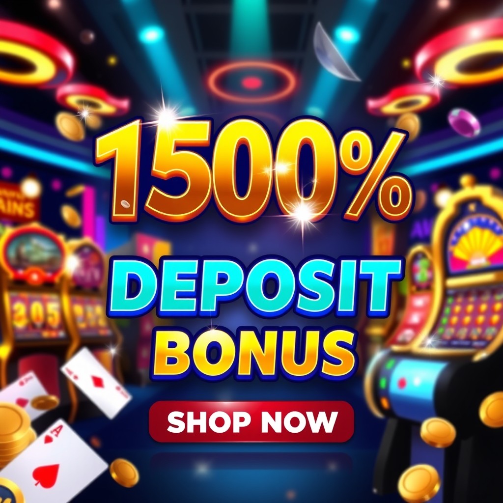 A visually striking promotional banner showcasing a 150% deposit bonus offer