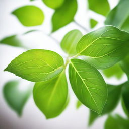 A closeup of a healthy plant with vibrant green leaves, bathed in soft, natural light.