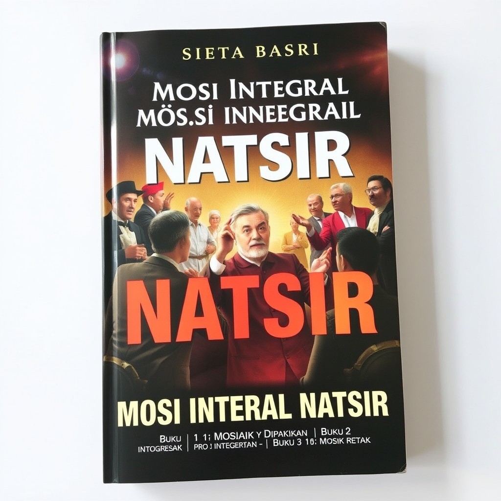 A striking book cover for 'Mosi Integral Natsir', featuring a dramatic scene depicting Moh