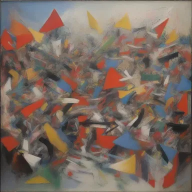 The reasonless painting depicts chaos and confusion, with no identifiable cause or reason.