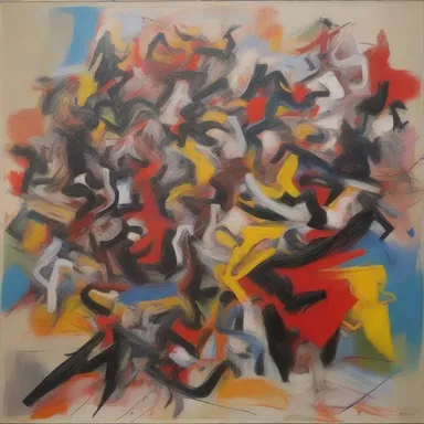The reasonless painting depicts chaos and confusion, with no identifiable cause or reason.
