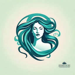 Design a captivating logo capturing the essence of the Sirens, mythical women of the sea known for their enchanting voices. Use a blend of blues and greens.