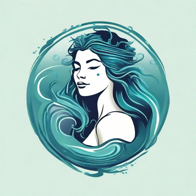 Design a captivating logo capturing the essence of the Sirens, mythical women of the sea known for their enchanting voices. Use a blend of blues and greens.