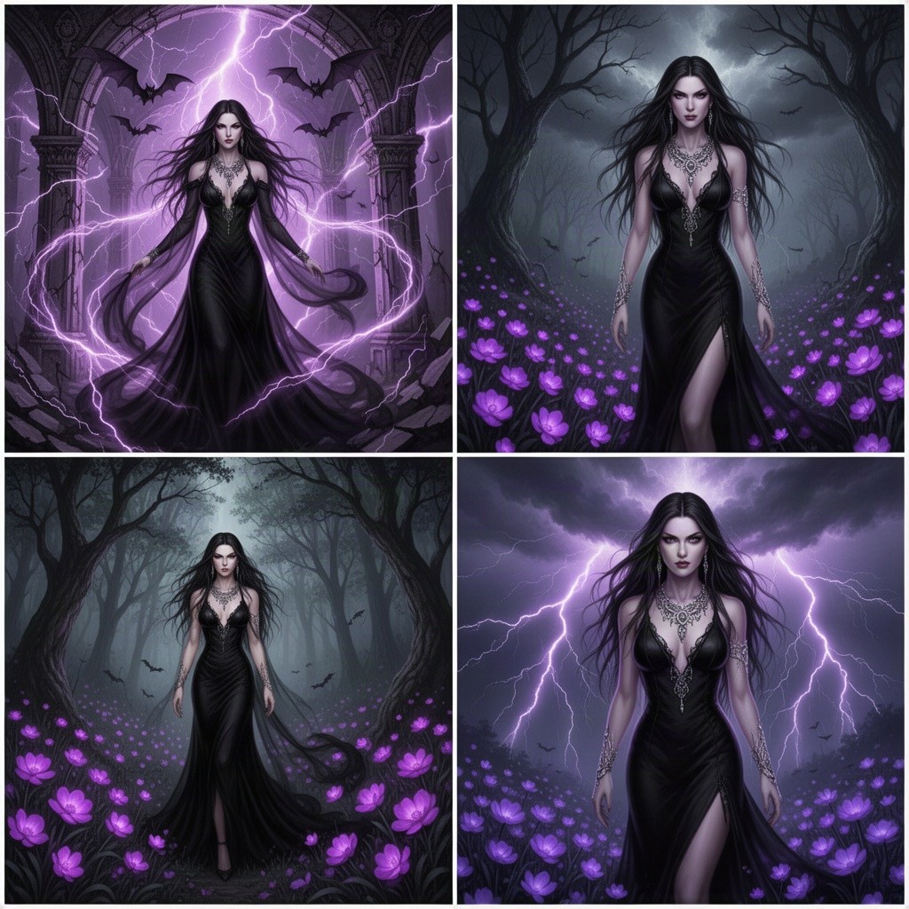 A dynamic interpretation of Lilith in various artistic styles
