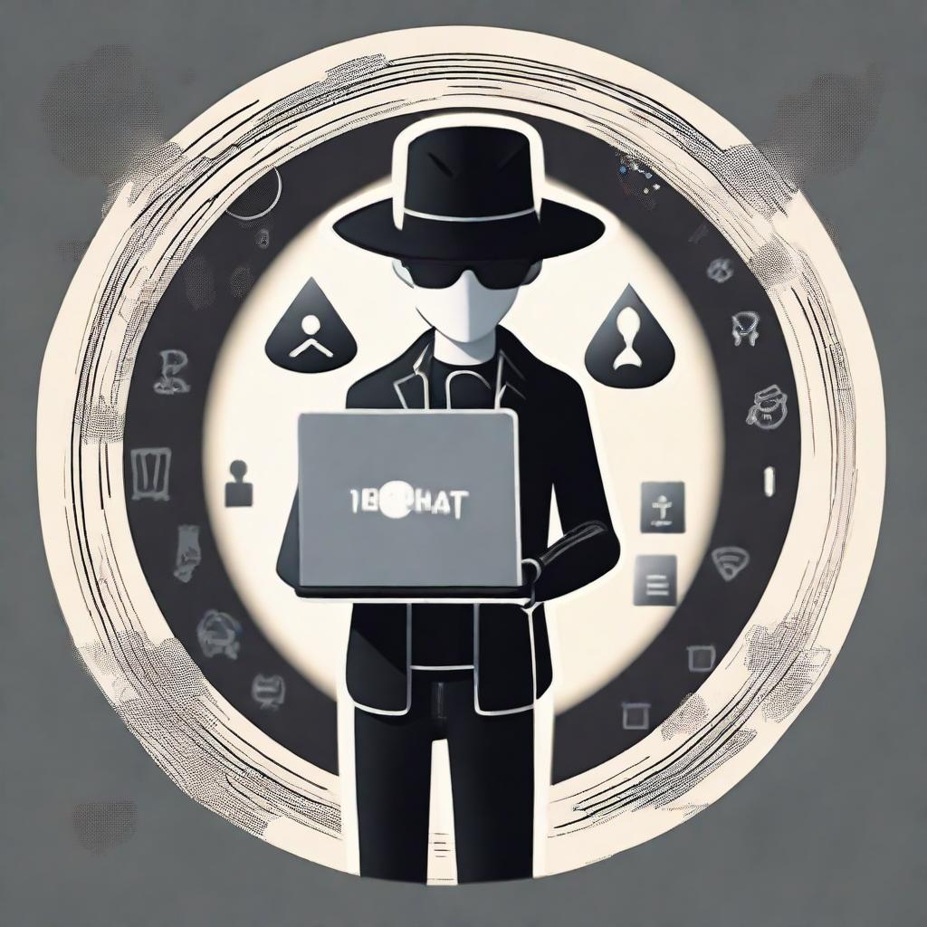 A hacker stands inside a circle of light, wearing a black hat, holding a card with 'bxcloner' in his right hand and another card with 'you lost' in his left. He also carries a high-tech laptop.