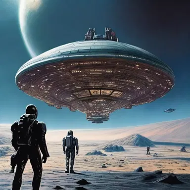 In the science fiction novel, the character was surprised when the spaceship suddenly materialized in front of them.