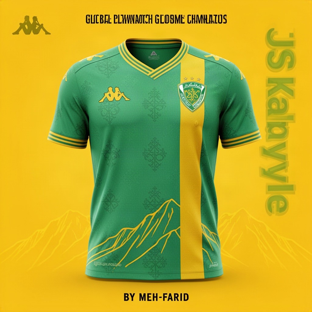 A professional sports shirt for the JSK (Jeunesse Sportive de Kabylie) club designed with global standards in mind