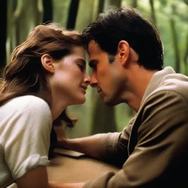 In the romantic movie, the protagonist's heartache is depicted as if their viscus was being torn apart.