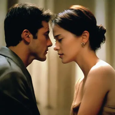 In the romantic movie, the protagonist's heartache is depicted as if their viscus was being torn apart.