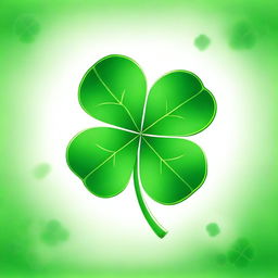 A high-quality digital art image depicting a vibrant, detailed four-leaf clover