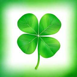 A high-quality digital art image depicting a vibrant, detailed four-leaf clover