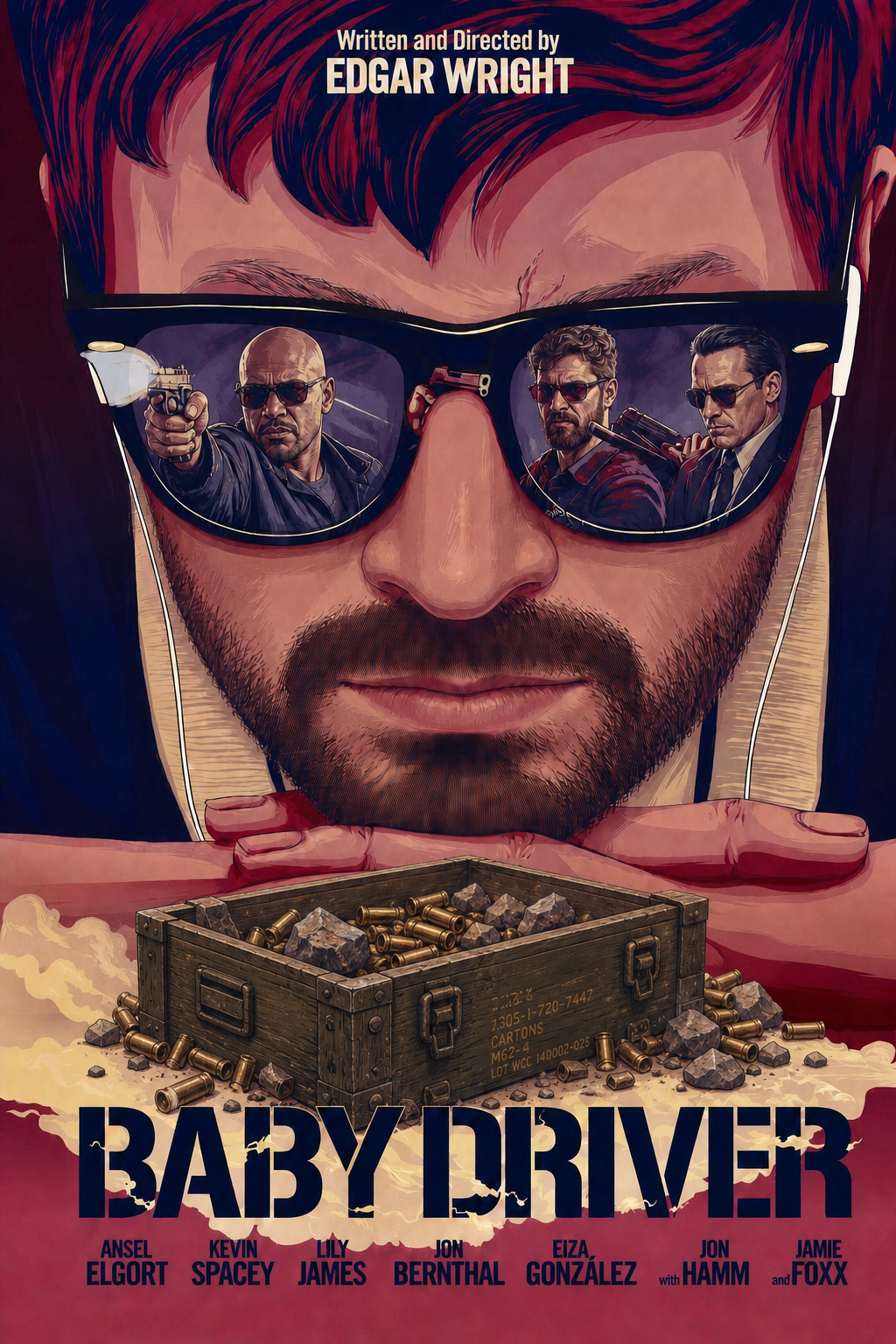 A stylized movie poster for a crime film featuring a male character with an older appearance in his 30s, complete with a beard
