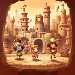 Create a fan art piece inspired by the Cookie Run Kingdom game, but in an ancient, historic style. Include your favorite characters and settings from the game.