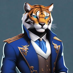 A top-tier digital art image of a tabaxi saber-toothed tiger