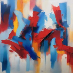 Create an abstract representation of life as a blend of vivid blues and fiery reds, symbolizing the acidic and basic aspects