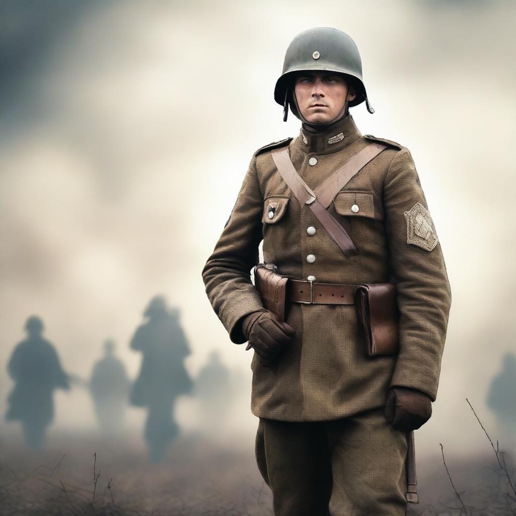 This is a high-quality, detailed digital art piece depicting a WW1 German soldier