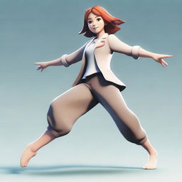 A high-quality, detailed digital art representation of the character 'Sylvie' from the game 'Teaching Feeling', depicted in a dynamic pose.