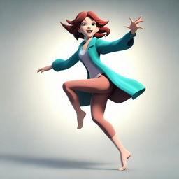 A high-quality, detailed digital art representation of the character 'Sylvie' from the game 'Teaching Feeling', depicted in a dynamic pose.