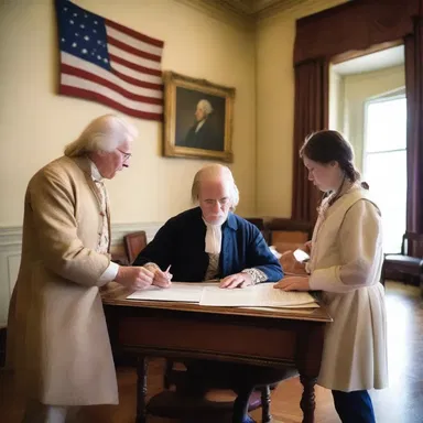 The participant reenacted the signing of the Declaration of Independence.