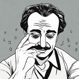 A cartoon image of Gibran Rakabuming shedding tears