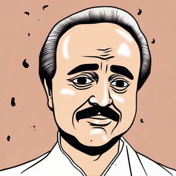 A cartoon image of Gibran Rakabuming Raka with tears rolling down his cheeks