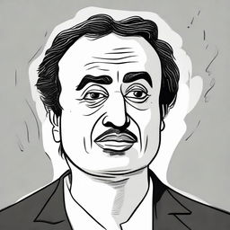 A cartoon image of Gibran Rakabuming Raka with tears rolling down his cheeks