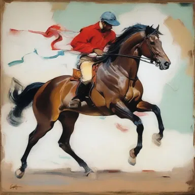The painting depicted a recalcitrant horse, capturing its stubborn resistance to the rider's control with bold brushstrokes and expressive colors.
