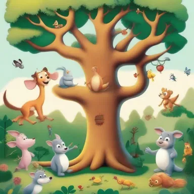 The cartoon showcased a fanciful world where animals could talk and trees had magical powers.
